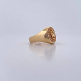 Anillo Corona Rx 5.4gr / T8 1/4 / Oro Amarillo Circones Blancos 18K $