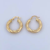 Candongas Emmi 3.4gr / 2.5cm / Entorchada Oro Amarillo 18K &
