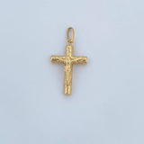 Dije Cruz Cristo 1.4gr / 3.2cm / Baston Rayado Oro Amarillo 18K &