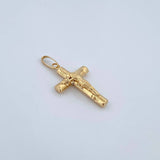 Dije Cruz Cristo 1.4gr / 3.2cm / Baston Rayado Oro Amarillo 18K &