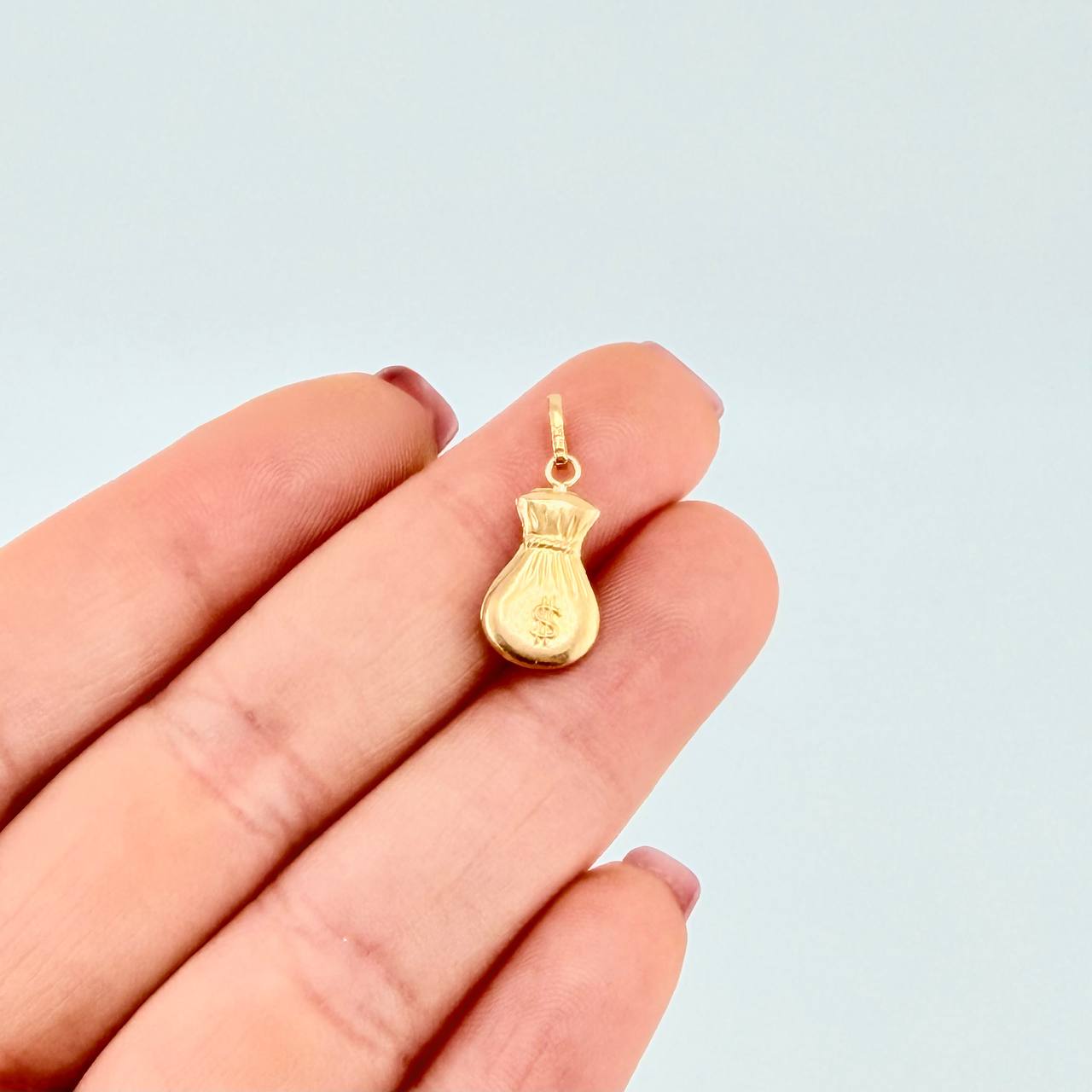 Dije Bolsa Dinero Mate 0.5g / 2.1cm Oro Amarillo 18K