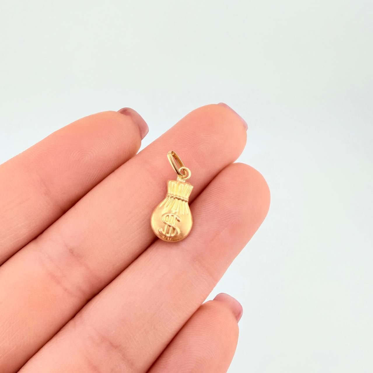 Dije Bolsa Dinero Mate 0.45g / 1.9cm Oro Amarillo 18K