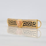 Herraje Placa Rectangular Medusa 4.85g / 4.5cm Dos Oros Amarillo Rosa 18K