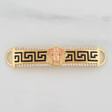 Herraje Placa Rectangular Medusa 4.85g / 4.5cm Dos Oros Amarillo Rosa 18K