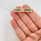 Herraje Placa Rectangular Medusa 4.85g / 4.5cm Dos Oros Amarillo Rosa 18K