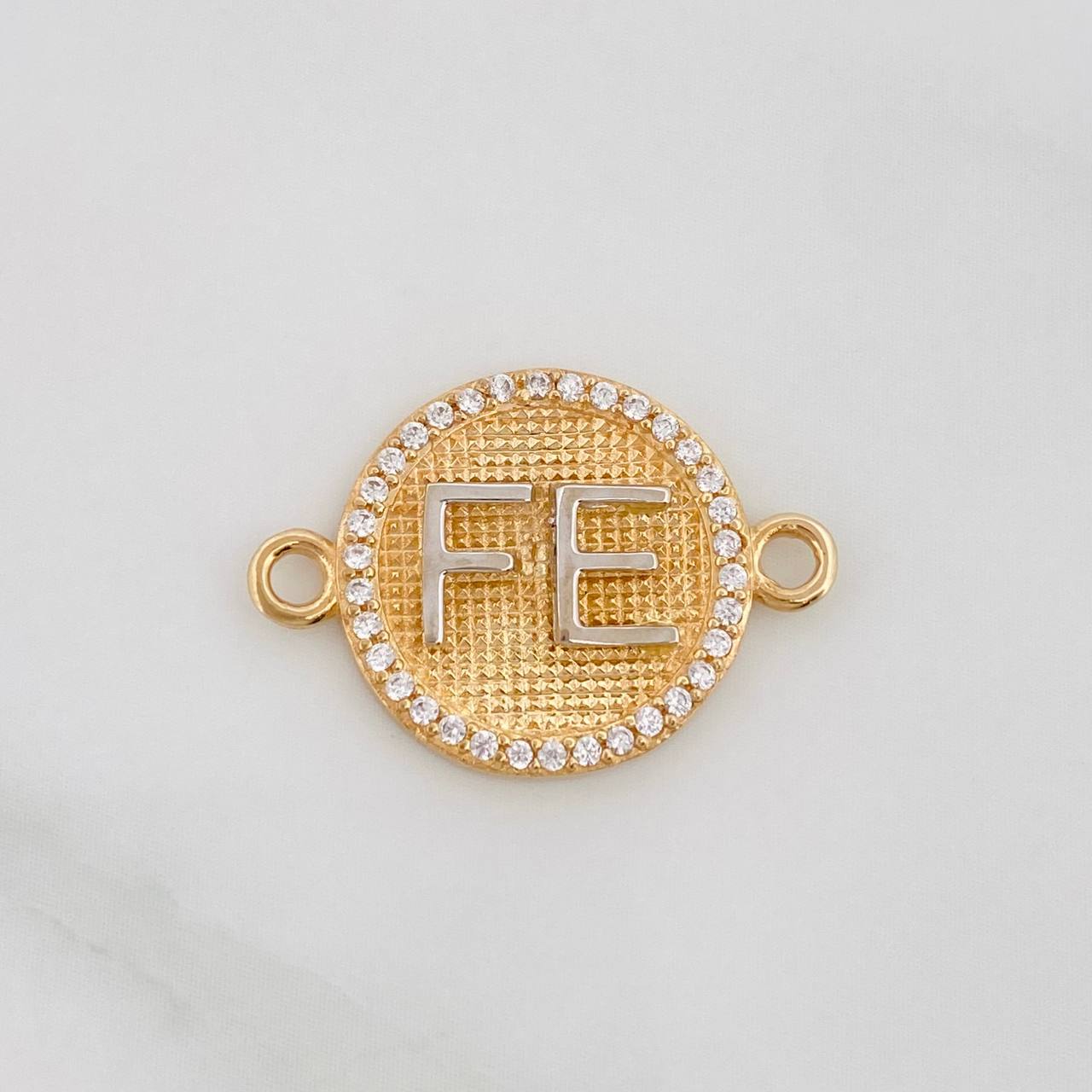 Herraje Fe 2.1g / 2cm Dos Oros Amarillo Blanco 18K