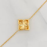 Pulso Aro Seguido Flor 1.95g / 19cm / 1mm Oro Amarillo 18K