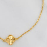 Pulso Aro Seguido Trebol 1.25g / 19cm / 1.1mm Oro Amarillo 18K