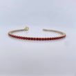 Pulso Tennis 7.7gr / 18.3cm / 2.2mm Circones Blancos Fucsias Oro Amarillo  18K &
