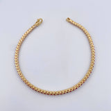 Pulso Tennis 7.7gr / 18.3cm / 2.2mm Circones Blancos Fucsias Oro Amarillo  18K &