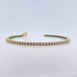 Pulso Tennis 7.5gr / 18.3cm / 2.16mm Circones Blancos Verdes Oro Amarillo 18K &