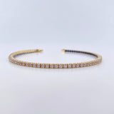 Pulso Tennis 7.55gr / 18.2cm / 2.2mm Circones Blancos Azules Oro Amarillo 18K &