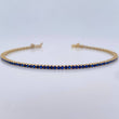 Pulso Tennis 3.3gr / 16.8cm / 1.45mm Circones Azules Oro Amarillo  18K &