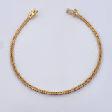 Pulso Tennis 3.3gr / 16.9cm / 1.4mm Circones Fucsias Oro Amarillo +0 18K &