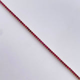 Pulso Tennis 3.3gr / 16.9cm / 1.4mm Circones Fucsias Oro Amarillo +0 18K &