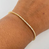 Pulso Tennis 4.25gr / 18cm / 1.8mm Circones Blancos Oro Amarillo  18K &