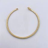 Pulso Tennis 7.5gr / 18.3cm / 2.16mm Circones Blancos Verdes Oro Amarillo 18K &