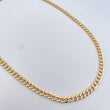 Cadena Cubana 15.95gr / 60.2cm / 5.1mm Circones Blancos Oro Amarillo +0 18K &