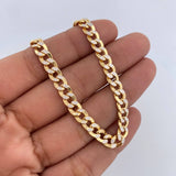 Cadena Cubana 15.95gr / 60.2cm / 5.1mm Circones Blancos Oro Amarillo +0 18K &