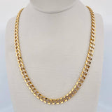 Cadena Cubana 15.95gr / 60.2cm / 5.1mm Circones Blancos Oro Amarillo +0 18K &