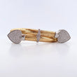 Pulso Reticulado Corazones 12gr / 22.7cm / 5.8mm Circones Blancos  Dos Oros Amarillo Blanco +0 18K &