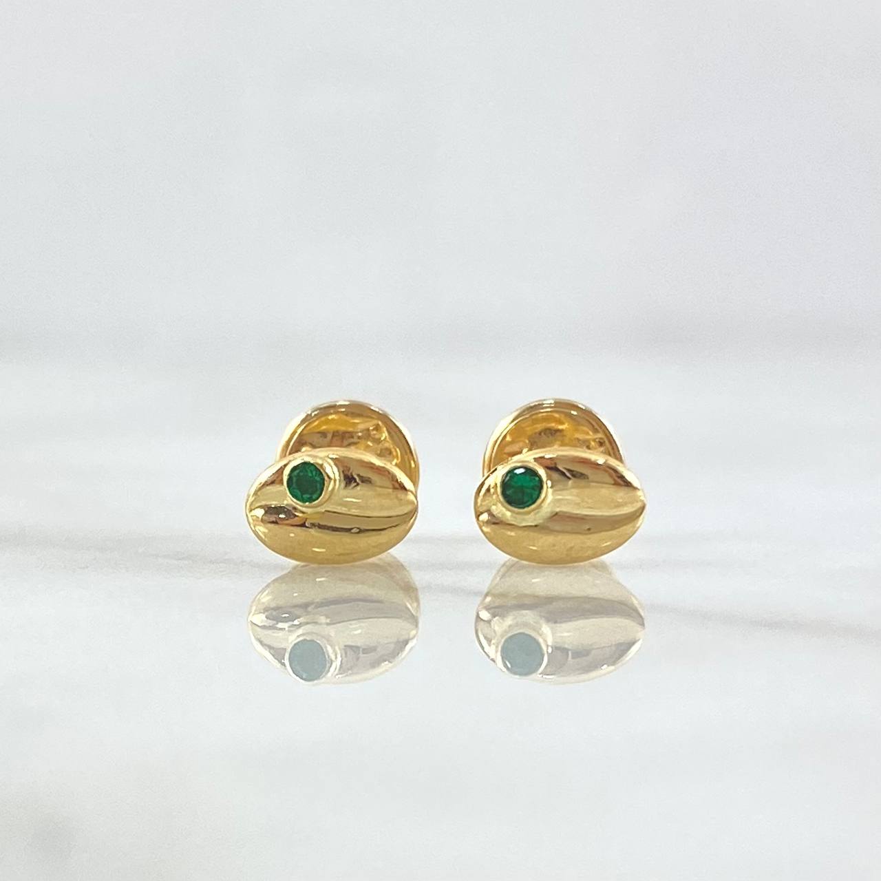 Topos Grano Café 0.65gr / Circon Verde Oro Amarillo 18K &