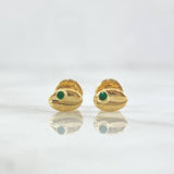 Topos Grano Café 0.65gr / Circon Verde Oro Amarillo 18K &