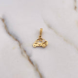 Dije Carro 0.8gr / 1.6cm / Circones Fucsia Oro Amarillo 18K $
