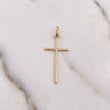 Dije Cruz 0.7gr / 3.5cm / Lisa Circon Blanco Oro Amarillo 18K $