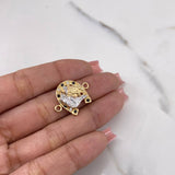 Herraje Herradura Caballo 3.85gr / 1.8cm / Circones Blancos Negros Dos Oros Amarillo Blanco 18K $