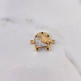Herraje Herradura Caballo 3.85gr / 1.8cm / Circones Blancos Negros Dos Oros Amarillo Blanco 18K $