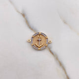 Herraje Ancla 3.3gr / 1.8cm / Circones Blancos Dos Oros Amarillo Blanco 18K $