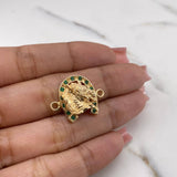 Herraje Herradura Caballo 3.8gr / 1.8cm / Circones Verdes  Oro Amarillo 18K $