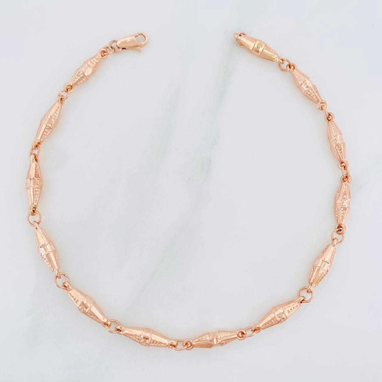 Pulso Rustico Dubai 4.15g / 21cm / 3.7mm Oro Rosa 18K
