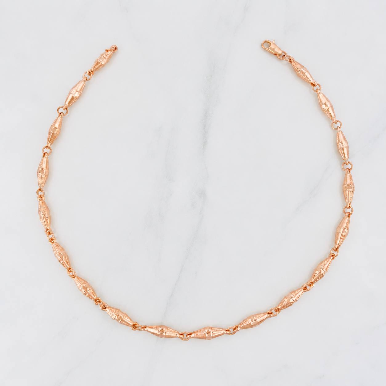 Tobillera Rustico Dubai 5.15g / 26cm / 3.6mm Oro Rosa 18K
