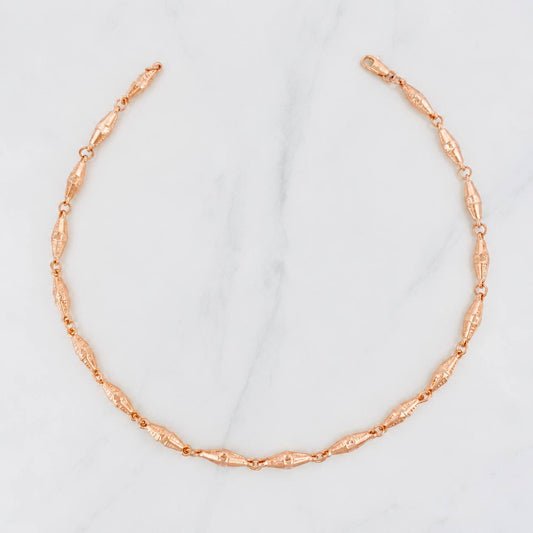 Tobillera Rustico Dubai 5.15g / 26cm / 3.6mm Oro Rosa 18K