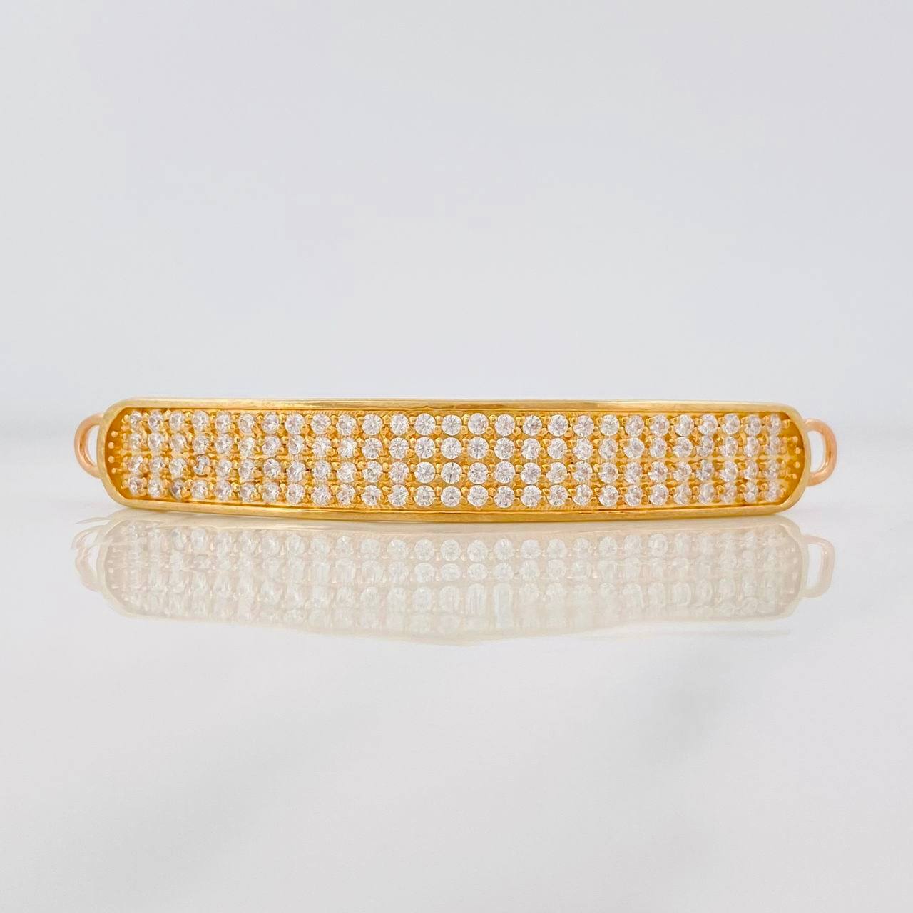 Herraje Placa Rectangular 7.35g / 5cm Dos Oros Amarillo Rosa 18K