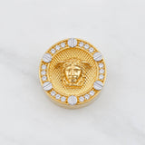 Herraje Medusa 3.55g / 1.4cm Dos Oros Amarillo Blanco 18K