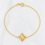 Pulso Aro Seguido Flor 1.95g / 19cm / 1mm Oro Amarillo 18K