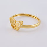 Anillo Mariposa Diamantada 1.1 g / T8 1/4 Oro Amarillo 18K