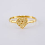 Anillo Corazón Diamantado 1.2 g / T8 Oro Amarillo 18K