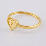 Anillo Corazón Diamantado 1 g / T6 3/4 Oro Amarillo 18K