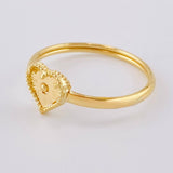 Anillo Corazón Diamantado 1 g / T6 1/4 Oro Amarillo 18K
