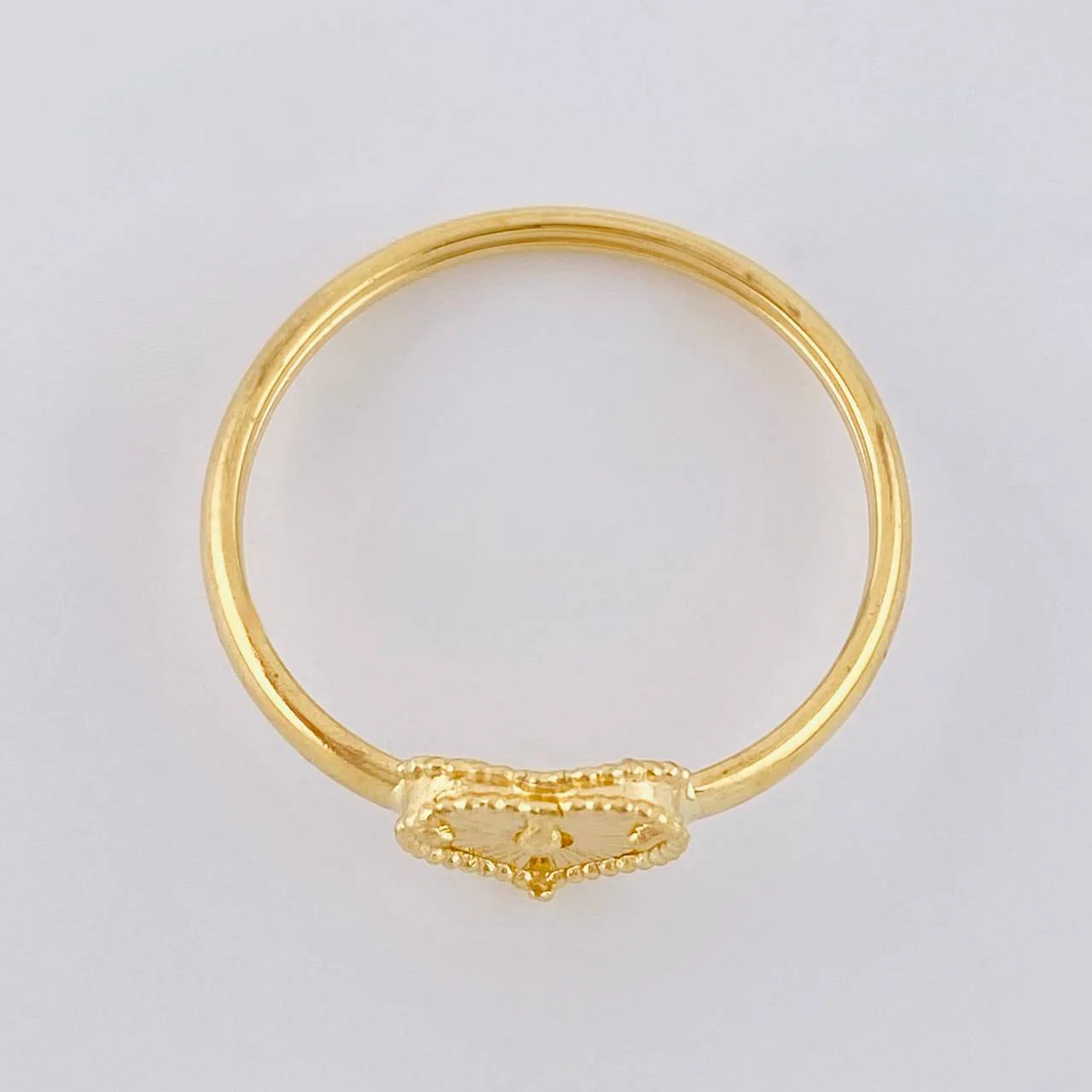 Anillo Corazón Diamantado 1.05 g / T7 3/4 Oro Amarillo 18K