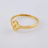 Anillo Trebol Diamantado 0.95 g / T7 Oro Amarillo 18K