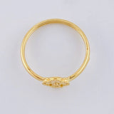 Anillo Trebol Diamantado 0.9 g / T6 1/4 Oro Amarillo 18K