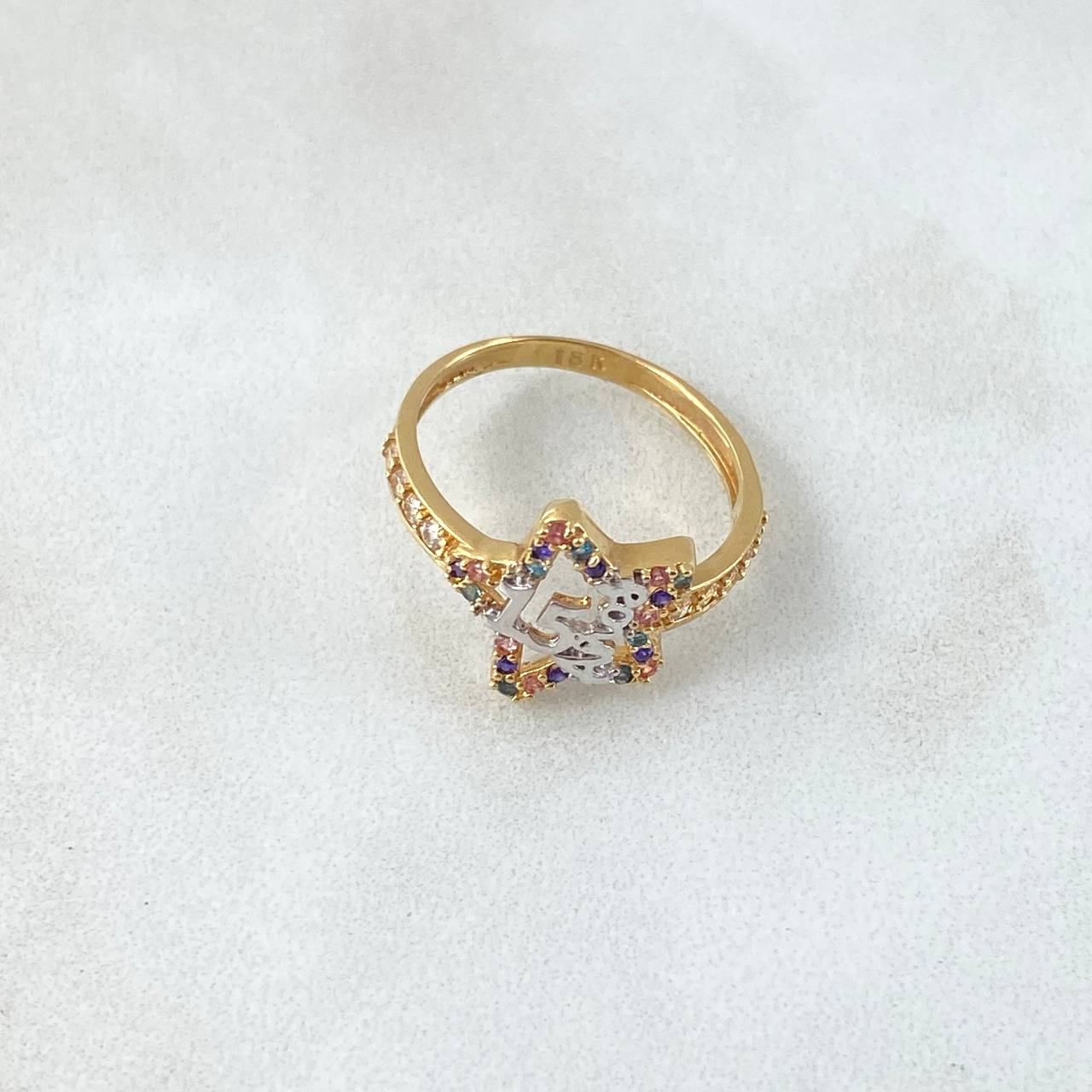 Anillo Estrella 15s 2.1gr / T5 / Circones Blancos Lilas Azules Dos Oros Amarillo Blanco