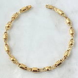 Pulso Rustico Barril Burbuja 4.9gr / 19cm / 4mm Liso Oro Amarillo 18K