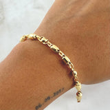 Pulso Rustico Barril Burbuja 4.9gr / 19cm / 4mm Liso Oro Amarillo 18K