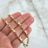 Cadena Rustica Tornillo Flecha 68.05gr / 70cm / 4mm-5mm Lisa Dos Oros Amarillo Blanco 18K ©